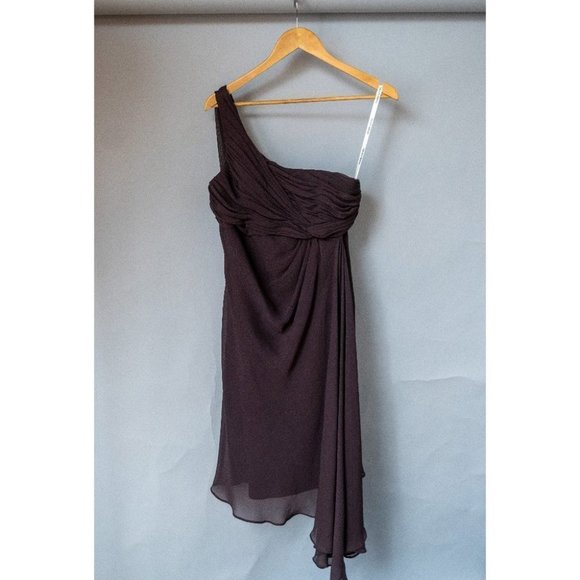 David's Bridal | One shoulder A-Line Brown Dress | 10 - Picture 1 of 3